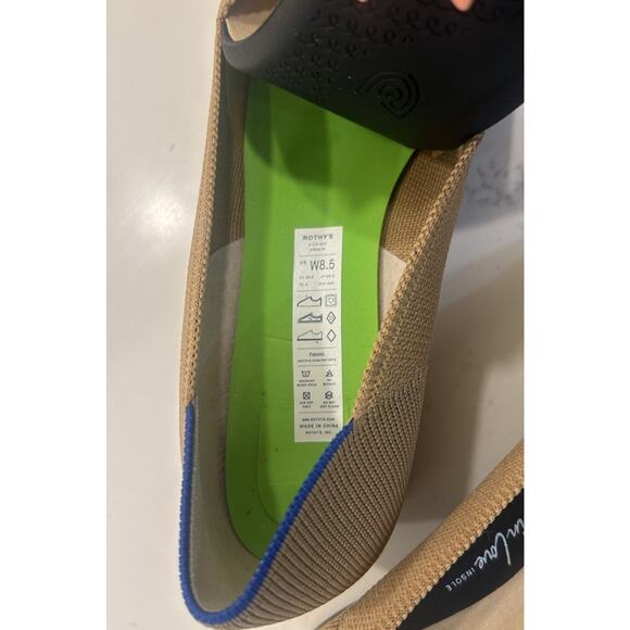 Rothys Size 8.5 The High Point Heels Wren Captoe Camel Black Colorblock Pumps - Picture 9 of 12